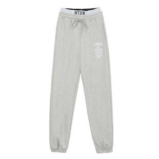 美特斯邦威运动裤女春季新款绣花束脚舒适高腰卫裤下装纯棉长