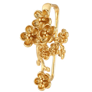 吊坠空托女复古风梅花款平安扣夹扣扣头diy镶嵌玉石翡翠吊坠扣头