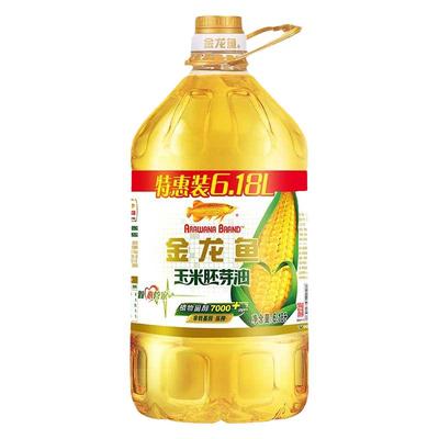 日常团/金龙鱼玉米胚芽油6.18L升大瓶桶非转基因压榨家商植物食用