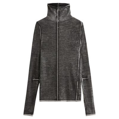 【Tak L.联名】EXCEPTION例外女装春秋绵羊毛高领修身套头针织衫