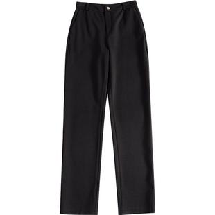 娅丽达新款早八通勤直筒裤女秋冬款窄版女裤子黑色西装裤休闲西裤