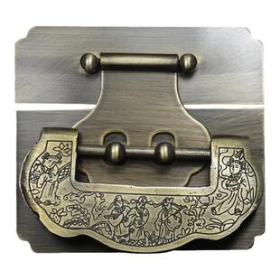 樟木箱子旧锁扣搭扣方形箱扣老式家具古铜锁片配铜锁中式仿古挂锁