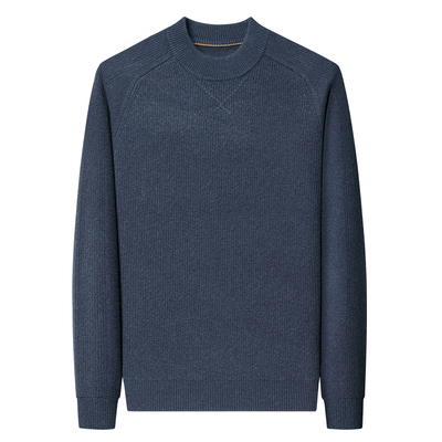 罗蒙100%纯羊毛衫男士加厚羊绒衫