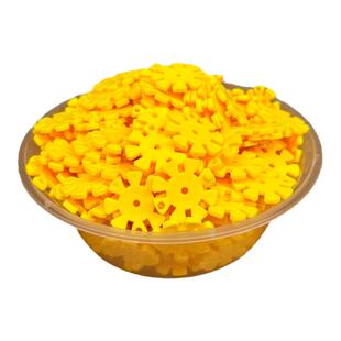 2.6cm雪花片200片袋装儿童塑料玩具小号拼装积木益智男孩教具黄色