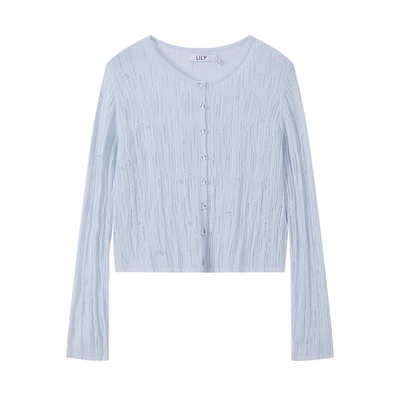 LILY莱赛尔混纺镂空针织开衫