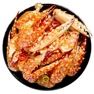 青岛麻辣红蟹钳捞汁小海鲜即食罐装生腌螃蟹香辣蟹脚蟹腿罐头零食