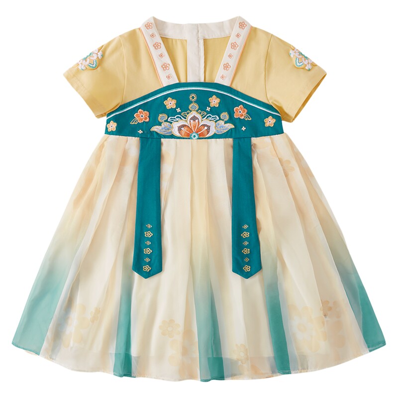 儿童衣服女大童夏季短袖裙子小女孩唐装宝宝夏装童装古风汉服女童