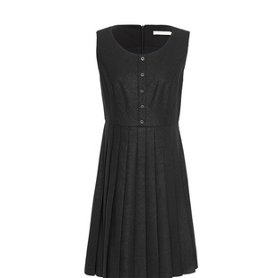 JESSIE高级感气质背心连衣裙女款2025春秋新款法式无袖百褶A字裙