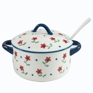 青花陶瓷大号猪油罐油壶耐高温辣椒油罐厨房用品调料盒家用调味罐