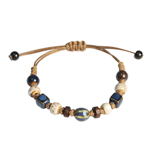 民族风复古陶瓷手链女景德镇瓷珠串珠手串情侣学生闺蜜编织手绳男