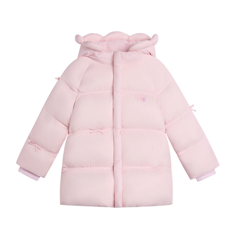 朗姿爱多娃女童连帽羽绒服保暖