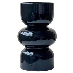 黑色复古陶瓷花瓶简约高级感创意客厅插花餐桌水养鲜花中古小花器