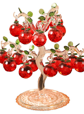 轻奢玻璃苹果树平平安安摆件客厅