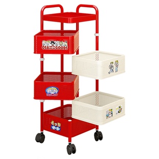 弗林斯多巴胺小推车零食置物架移动落地家用客厅厨房多层收纳架子