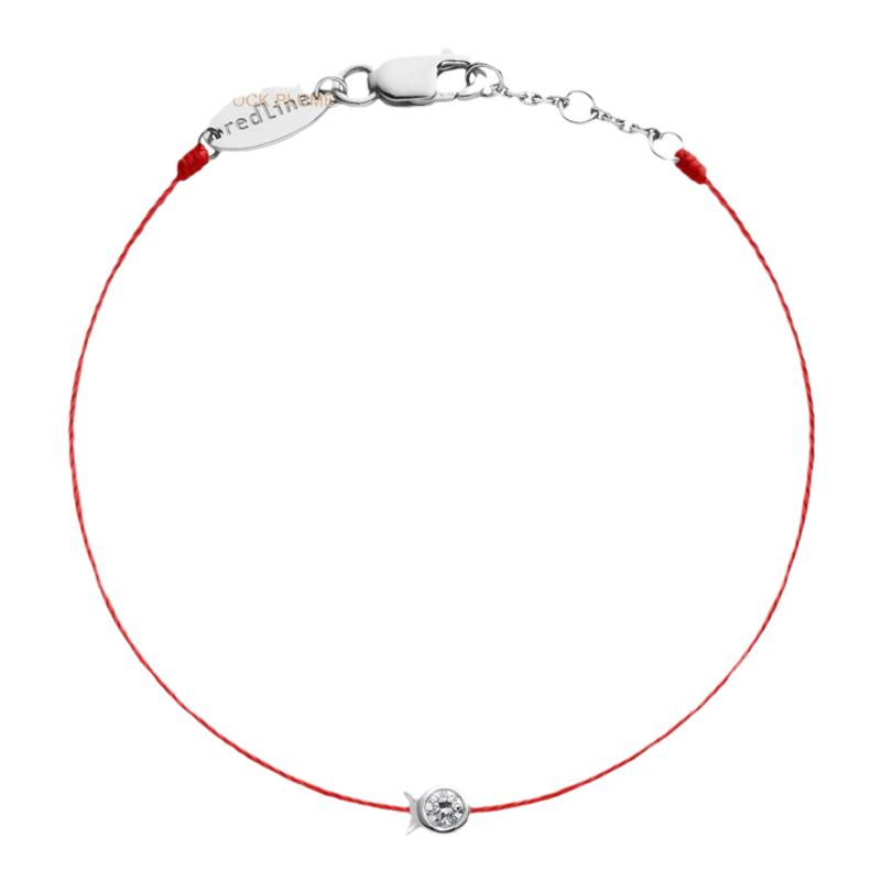 Redline/红绳女士Mini Pure系列18K白金鱼形镶嵌0.05克拉钻石手链