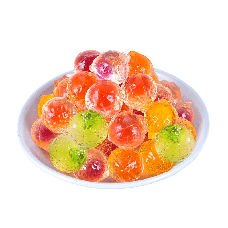 彩虹爆浆水果味软糖橡皮糖夹心散装儿童零食结婚喜糖网红童年果汁