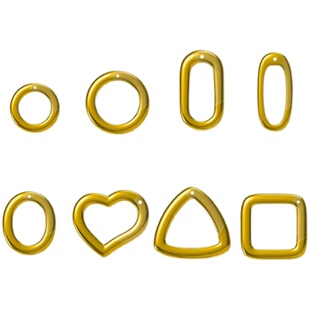 18K金吊坠扣黄金玫瑰金白金爱心大号小号圆形弹簧扣AU750配件百搭