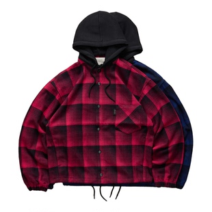 现货 SEDAN ALL-PURPOSE FLANNEL HOODIE 法兰绒格纹连帽衬衫25AW
