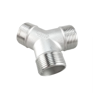 304不锈钢Y型内丝三通 外丝 斜内丝分水器 一分二路 斜口45度三通