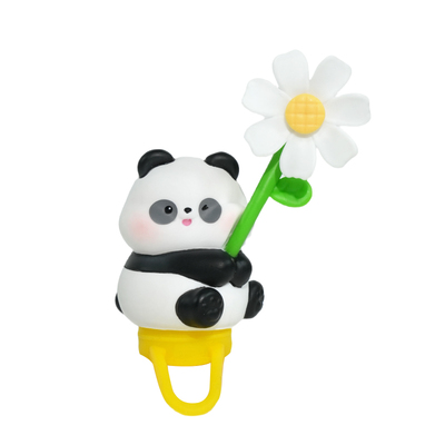 熊猫婴儿车小风车玩具装饰摆件