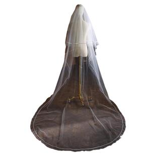 新款新娘头纱两层拖地缎面创意结婚简约森系头纱婚纱礼服配饰