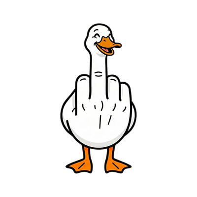 中指鸭车架贴纸卡通贴纸