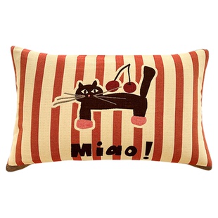 红条猫卡通纯棉八层纱布枕巾一对单个透气家用加厚全棉防脏枕头巾