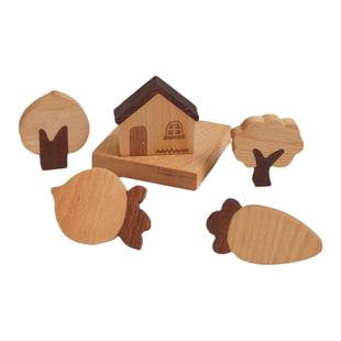 儿童衣柜拉手卡通可爱橱柜抽屉森林动物柜门把手实原木质抽屉把手