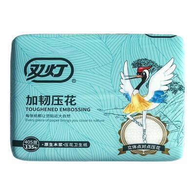 双灯405层10包压花卫生纸纸箱装