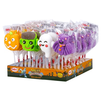 万圣节棉花糖棒棒糖儿童糖果礼物