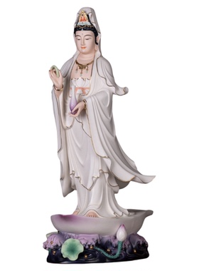 陶瓷一叶观音南海观世音供奉神像