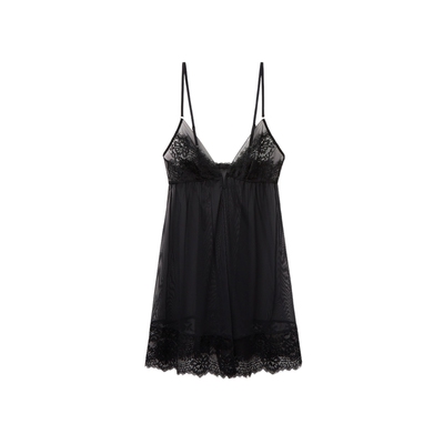 Intimissimi意舒漫女士性感蕾丝薄纱纯欲打底吊带裙睡裙LBD2579