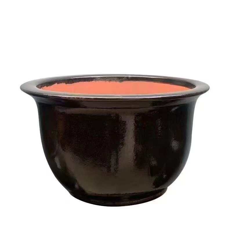 陶瓷花盆特大号黑釉花盆大型铁树花盆