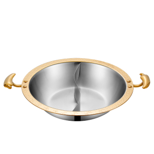 鸳鸯锅304不锈钢火锅商用锅电磁炉专用家用燃气清汤火锅盆大容量