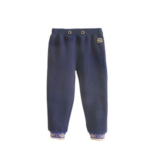 出口日本Miki儿童秋冬加绒裤子纯棉加厚男童中小童不倒绒收腿长裤