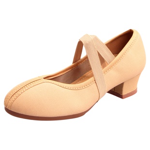 舞诺古典舞鞋女成人中跟软底教师国风民族练功交谊舞广场舞跳舞鞋