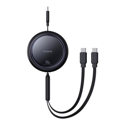 倍思PD100W一拖二伸缩充电线