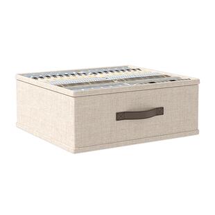 双列裤子收纳盒衣柜家用衣服分层整理神器婴儿布艺抽屉衣物分格箱