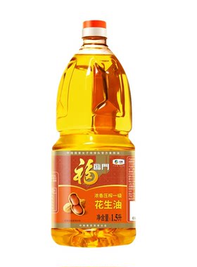 福临门花生油食用油浓香压榨一级1.5L 中粮家用小瓶装植物油1.5升