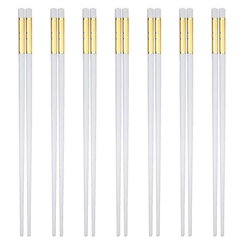 高档合金筷子家用家庭轻奢装欧式奢华防霉防潮防滑高端快子10双装