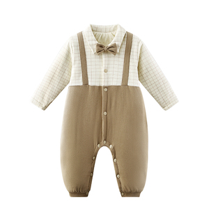 宝宝周岁礼服男宝宝连体衣婴儿衣服男童服装西服爬服2025春夏新款