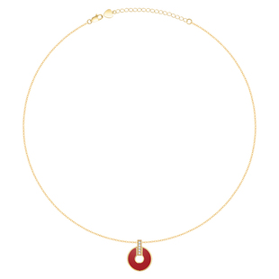 从爱之名转运扣上上签项链女锁骨链新中式红玛瑙首饰吊坠生日礼物