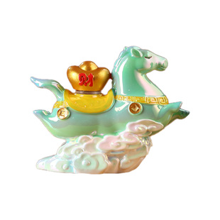 洛阳文创纪念品唐三彩陶瓷小胖马摆件吉祥物河南博物馆伴手礼物品