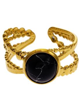 HACKNEY NINE英国伦敦轻奢饰品欧美复古宫廷黑松石18K镀金戒指