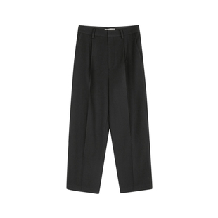 LESS对折压线工艺花呢直筒裤女绵羊毛直筒通勤长裤女2O0E10820