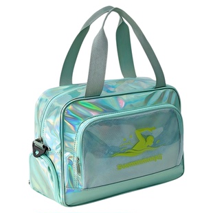 新款镭射游泳包防水干湿分离便携手提单肩斜挎收纳包沙滩包男女款