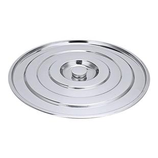 不锈钢汤桶盖子大号锅盖通用圆形平面盖把手钉珠加厚单独卖缸盆盖