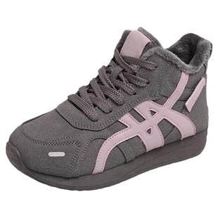 真皮加绒德训鞋女冬季2025新款保暖高帮运动棉鞋34码不累脚阿甘鞋