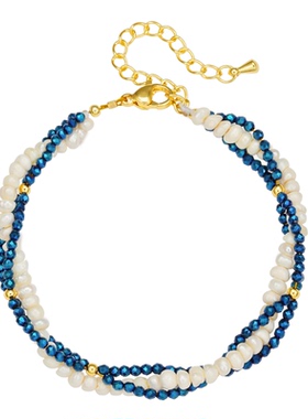 淡水珍珠水晶项链女款轻奢小众