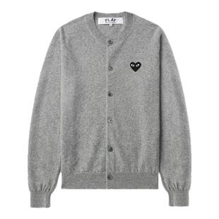 IT CDG PLAY COMME des GARCONS川久保玲情侣款合身羊毛针织开衫